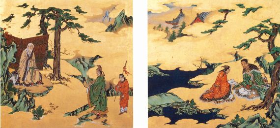 「唐人物・花鳥図衝立」唐人物の面